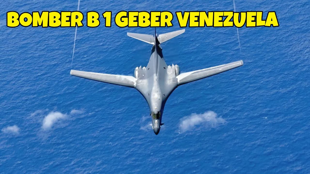 Youtube Thumbnail image of : PESAWAT PENGEBOM B 1 AMERIKA TIBA TIBA MENDEKATI VENEZUELA