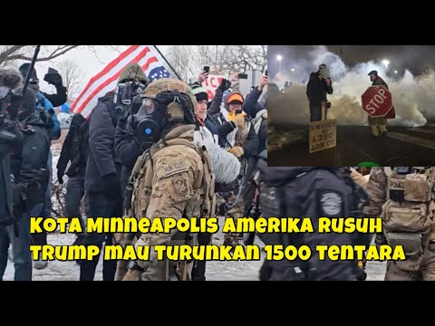 Youtube Thumbnail image of : KOTA MINNEAPOLIS AMERIKA KACAUDEMONSTRASI MAKIN PARAH TRUMP MAU TURUNKAN 1500 TENTARA
